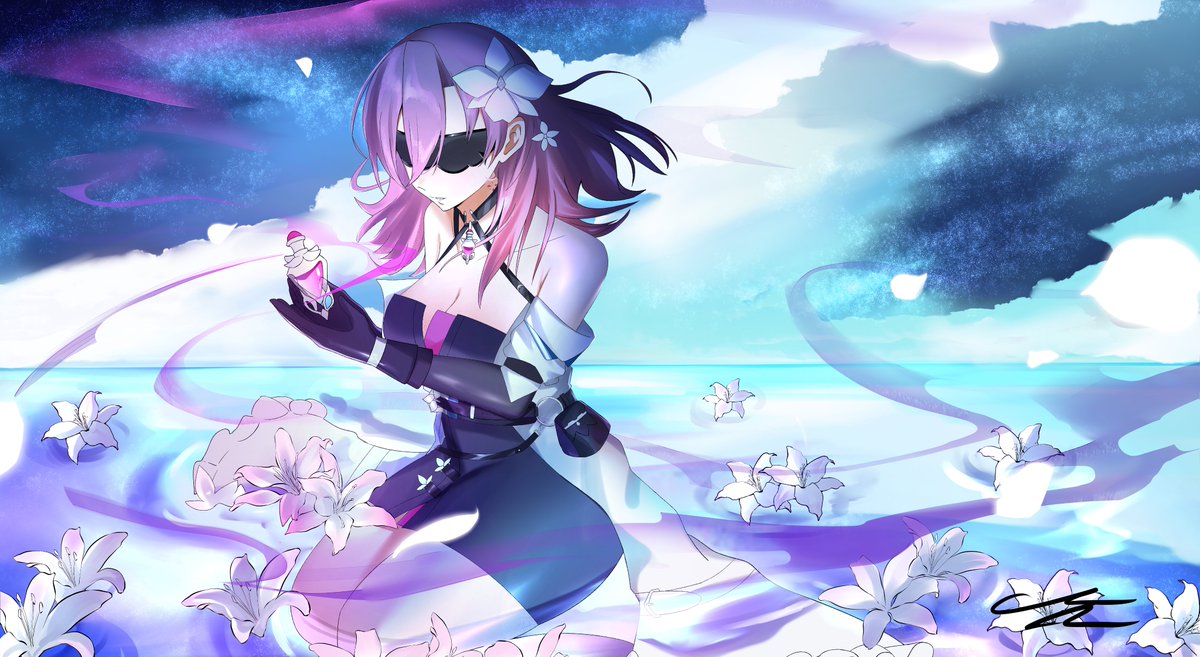 Calvadogo's tweet photo. My submission for the contest. Fragrans was actually the very first agent I bought! this took me days to make cause I'm lazy bum. also this might be too bright xd #Strinova #StrinovaVideo #StrinovaGuide #StrinovaFanart https://t.co/ZPPEmUlsjo