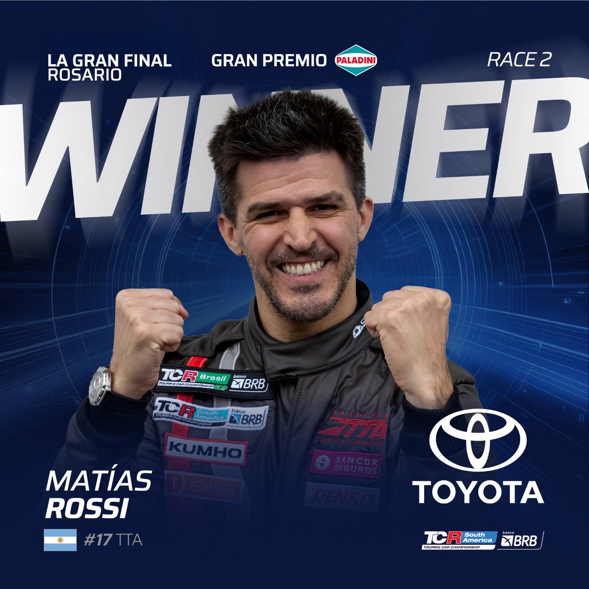 TCR South America (@tcrsouthamerica) on Twitter photo <a href="/rossimatias/">Matias Rossi</a> es el ganador de la Race 2 del TCR South América BRB en el circuito de Rosario 🇦🇷!
Felicitaciones!
<a href="/rossimatias/">Matias Rossi</a> é o vencedor da corrida 2 do TCR South América BRB no circuito de Rosario 🇦🇷!
Parabéns!
#CampeónTCR2024
#TCRSeries
#TCRRosario
#GranPremioPaladini <a href="/rossimatias/">Matias Rossi</a> es el ganador de la Race 2 del TCR South América BRB en el circuito de Rosario 🇦🇷!
Felicitaciones!
<a href="/rossimatias/">Matias Rossi</a> é o vencedor da corrida 2 do TCR South América BRB no circuito de Rosario 🇦🇷!
Parabéns!
#CampeónTCR2024
#TCRSeries
#TCRRosario
#GranPremioPaladini