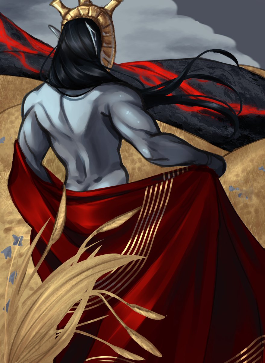 TrickstarBrave's tweet photo. dagoth ur taking a walk through the grazelands because that stupid ghostfence wont keep him in https://t.co/020tCImZGL