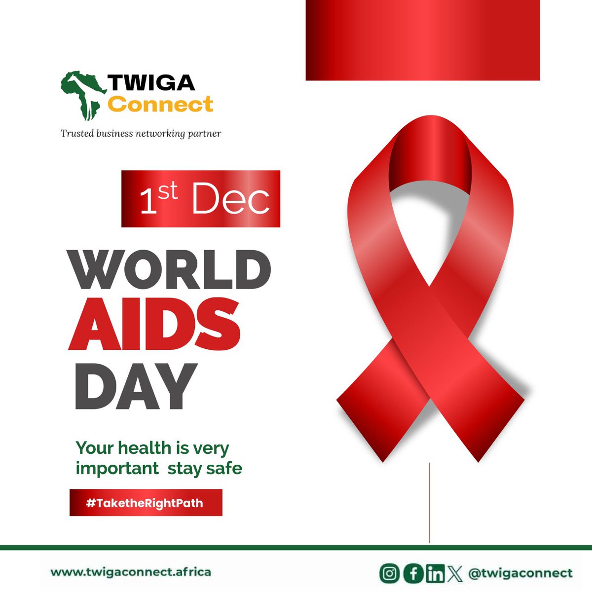 twigaconnect's tweet photo. Today, on World AIDS Day, we honor the resilience of those impacted and recommit to raising awareness, supporting prevention, and fostering hope. Let’s take the right path together—towards education, compassion, and a future free of stigma. #WorldAIDSDay #TakeTheRightPath https://t.co/3XHt1qVlZF