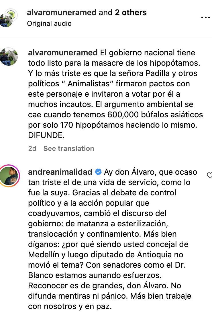 N_CastelblancoM's tweet photo. Yo si quisiera saber dónde está el comunicado oficial de @MinAmbienteCo y @susanamuhamad que denote el cambio de discurso que dice Andrea Padilla. La última versión que conocemos del plan de manejo sigue contemplando #ControlLetal. https://t.co/0SmKHSEDpI