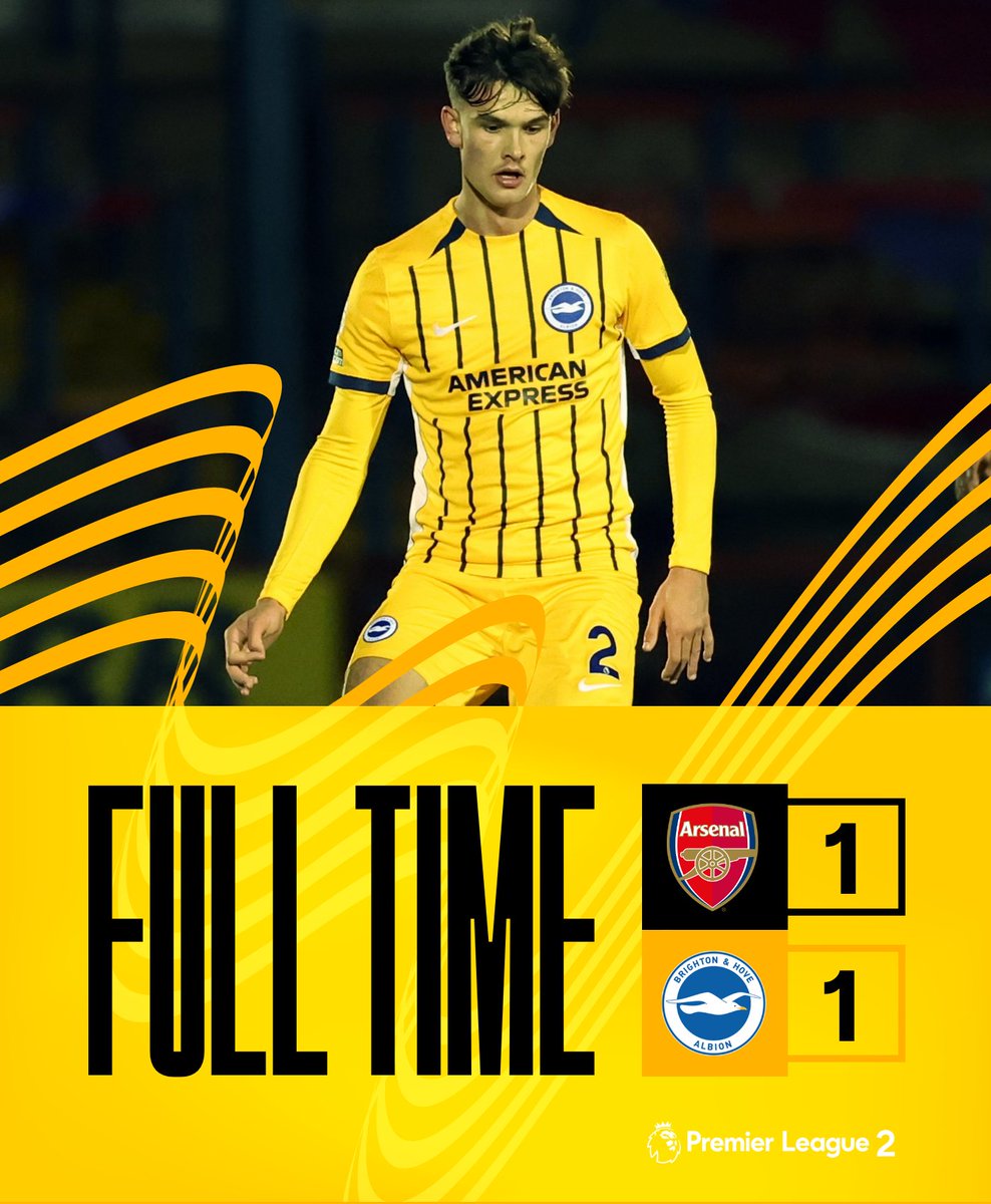 BHAFC_Academy's tweet photo. FT: Freddie Simmonds' late equaliser earns us a deserved point on the road at Arsenal. 🤝

[1-1] 📲 #ARSBHA // #BHAFC 🟡🔵 https://t.co/Dj8JhL0eJ0