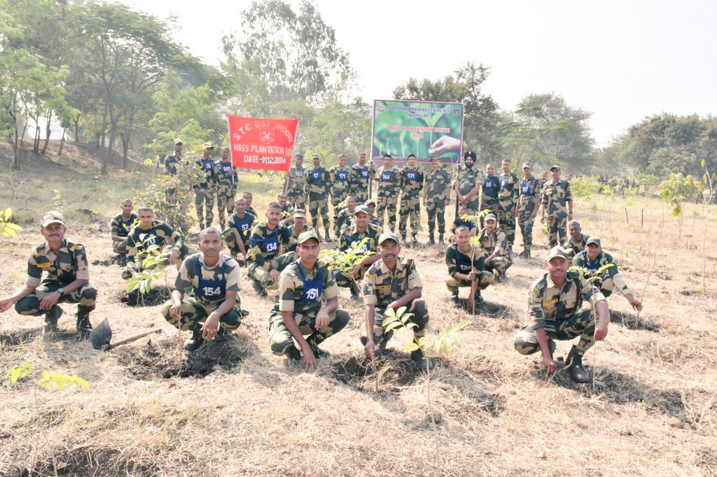 Today on the occasion of BSF Raising day, STC BSF Indore organised a mass plantation drive from 1000 hrs to 1100 hrs to keep the campus green.
#BSF
#Indore
#BSFRaisingDay2024 
#plantationdrive 
#bsfacytekanpur