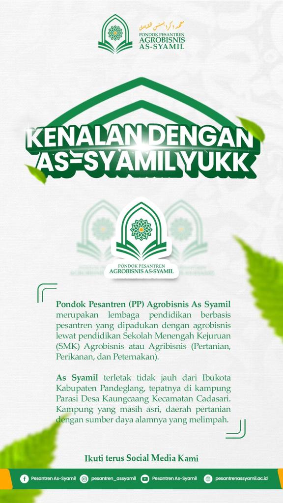 ogysugiyono's tweet image. Kenalan yuk
#pesantrenassyamil
#agrobisnis
#pandeglang
#pesantrenmodern
#pesantrenkeren