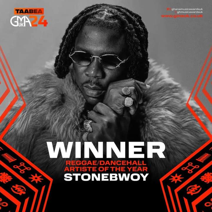 RevolvePlus's tweet photo. 🚨🚨🚨 @stonebwoy Wins Two Prestigious Awards At Ghana Music Awards UK - 2024 Edition.

The Afro-dancehall Megastar Won;

1. Reggae And Dancehall Artist Of The Year 

2. Overrall 'Artist Of The Year' #RVnewz #GMAUK2024 https://t.co/ANHGB8gvsF
