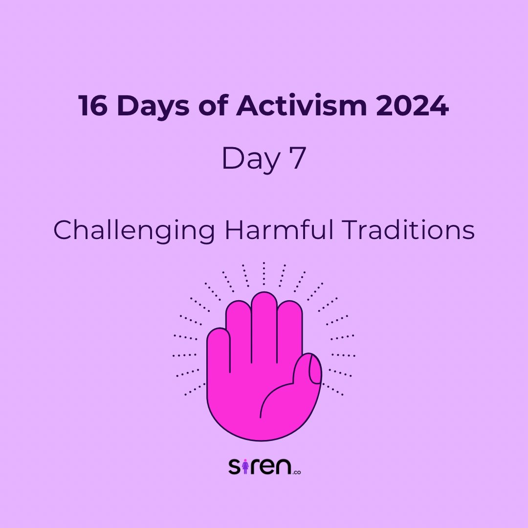 SirenCo__'s tweet photo. For Day 7 of #16DaysofActivism2024, we highly encourage you to challenge harmful traditions in your community 💜.

Ask questions, make conversation with that elder. A little dialogue goes a long way in preventing harm against women and children. https://t.co/RbkiclWBOV