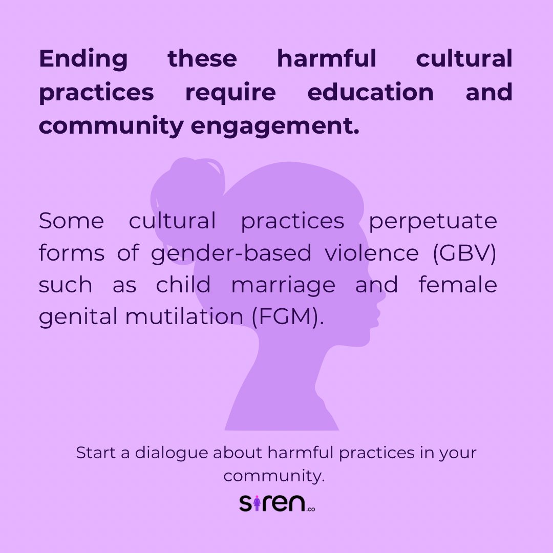 SirenCo__'s tweet photo. For Day 7 of #16DaysofActivism2024, we highly encourage you to challenge harmful traditions in your community 💜.

Ask questions, make conversation with that elder. A little dialogue goes a long way in preventing harm against women and children. https://t.co/RbkiclWBOV