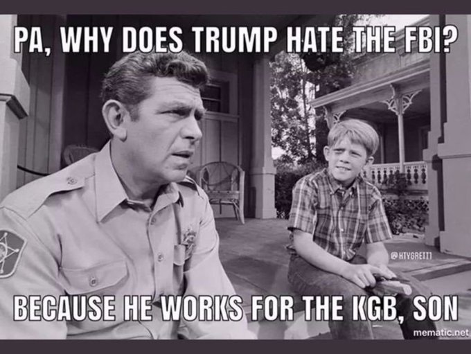 namwella1961's tweet photo. What I post when the FBI is trending.
#ProudBlue #PutinOwnsTrump #TrumpIsUnfitForOffice #ResistTrump https://t.co/2zaEIITsl0