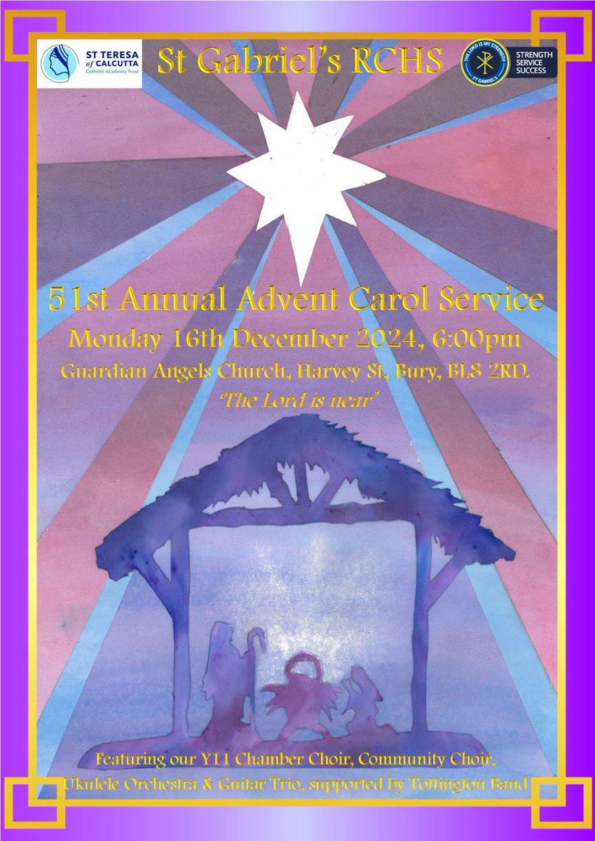 St Gabriel's Religious Education (@stgabsre) on Twitter photo Our 51st Annual Carol Service is on Monday 16th December at 6:00pm at Guardian Angels Parish. It would be great to see you all there ✨<a href="/StGabsBury/">St Gabriel's RC High School</a> Our 51st Annual Carol Service is on Monday 16th December at 6:00pm at Guardian Angels Parish. It would be great to see you all there ✨<a href="/StGabsBury/">St Gabriel's RC High School</a>