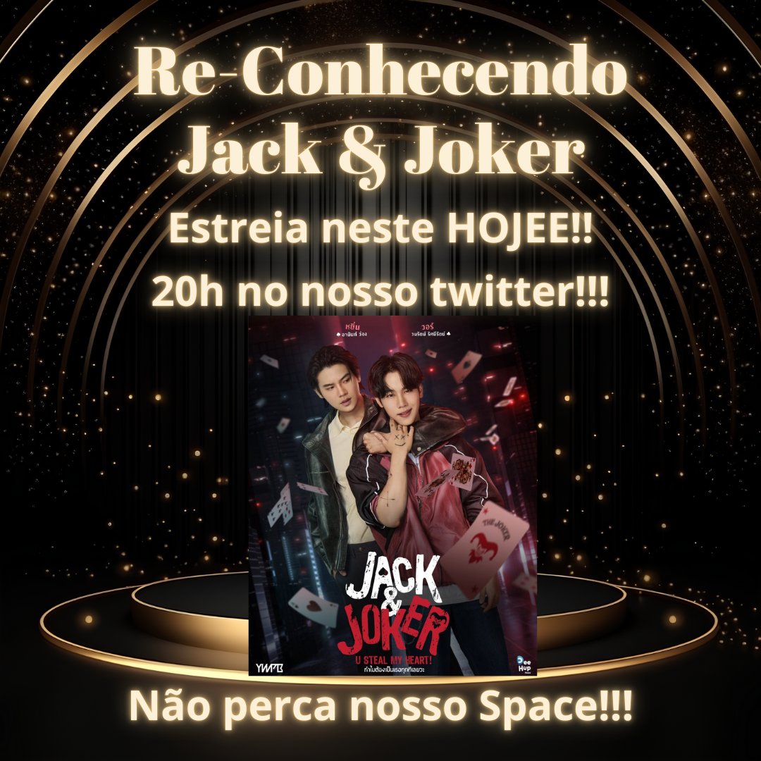YinwarBrasil's tweet photo. SE LIGA NO NOSSO NOVO PROJETO!!!
Re-Conhecendo Jack&Joker!!!

Vamos nos reunir todos os domingos a partir de hoje, para falar sobre a série e comentar 1 episódio todo domingo!!!!

A ideia é matar a saudade e preencher o vazio que a série deixou!!!

Participe dos nossos Spaces todos os domingos as 20h!!!!

COMEÇA HOJE!!!

#ReConhecendoJJYWBr @PromMarkBrasil 
#JACKANDJOKER
#YWPB #yinyin_anw #warwanarat #prompayy #MSIWAT #bonnadol #yinwar #yinwarbr #prommark #prommarkbr