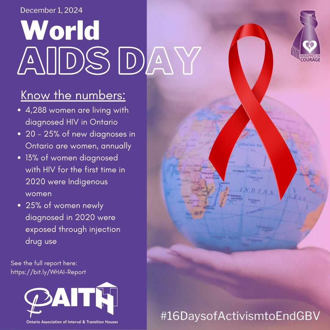 This #WorldAIDSDay2024, we urge you to use your #threadsofaction to ensure everyone has access to HIV prevention, treatment, and care and to honour the lives lost.

To read the full report:
bit.ly/WHAI-Report

Find GBV Support in Ontario: mulberryfinder.ca