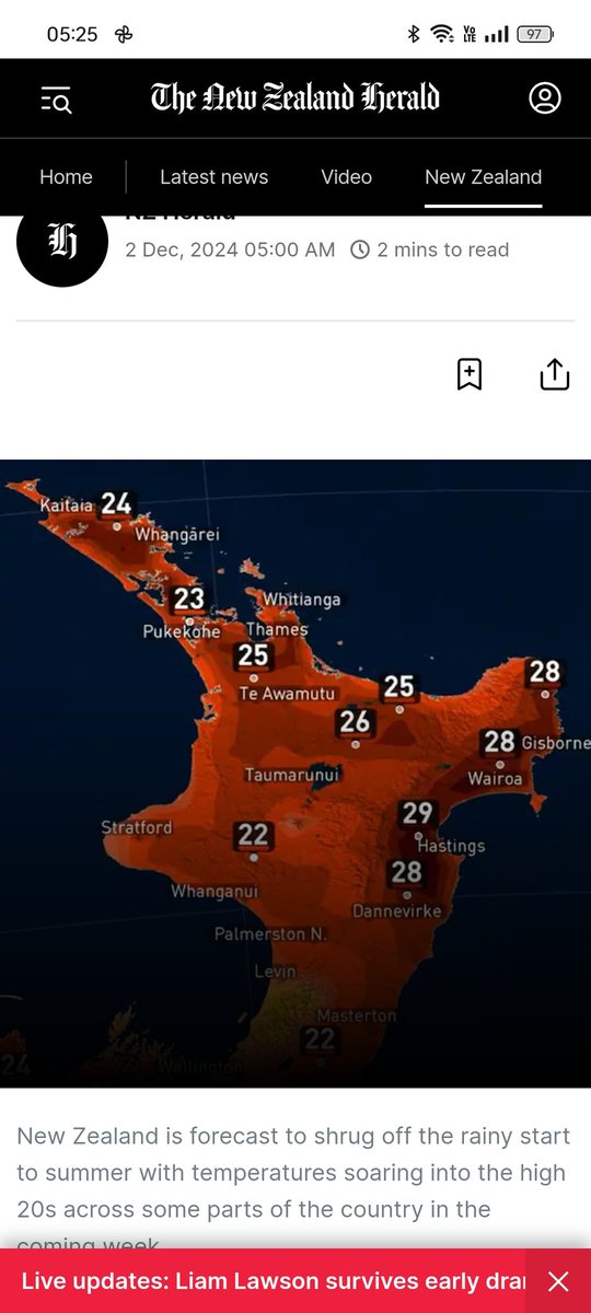 ShorttClare's tweet image. Whanganui is in trouble, burning red at a balmy 22 degrees. Media reporting rubbish at its best. #bullcrap #ClimateScam @MetService @WeatherWatchNZ