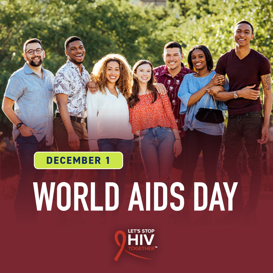 December 1 is #WorldAIDSDay, a day to come together to end the HIV epidemic across the globe. We all have a role to play, so let’s #StopHIVTogether. bit.ly/3DnbZAo