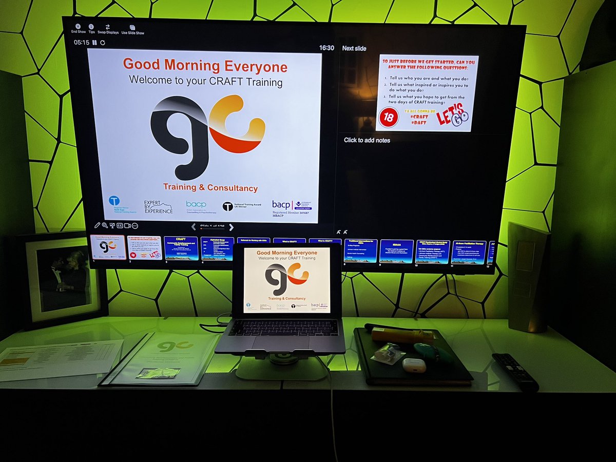 GBMC73's tweet image. 🤓 Mission control set &amp;amp; wa good to go for 2 days of #CRAFT #Prac #Training with colleagues from 👇🏻👇🏻👇🏻
@changegrowlive 
@FASSFife 
@quarriers
@turningpointsco 
@ScotFamADrugs 
@Waythrough_UK 
@inclusionIOW 
@CAVDAS22 
@RecoveryCymru 

🤓 Ya all gonna be #CRAFT #DAFT ✅ LetsGo 🔥