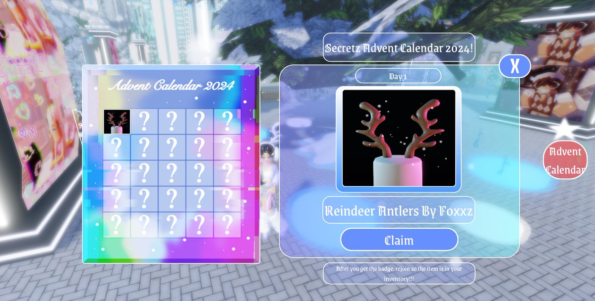 Heyyyyyy sooo OUR WINTER UPDATE IS OUT NOW!!! Make sure to get Day 1 from our ADVENT CALENDAR!!!! ❄️ #Roblox #Secretz