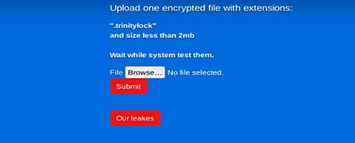 elhackernet's tweet photo. Sitio de ayuda para víctimas del ransomware Trinity @Haciendagob 

Si tus ficheros acaban en:

➡️ .trinitylock

Ayuda debes pedir;

wehaveyourdata (@) https://t.co/o0Qb1VoWp7 https://t.co/CFFtHyVol1