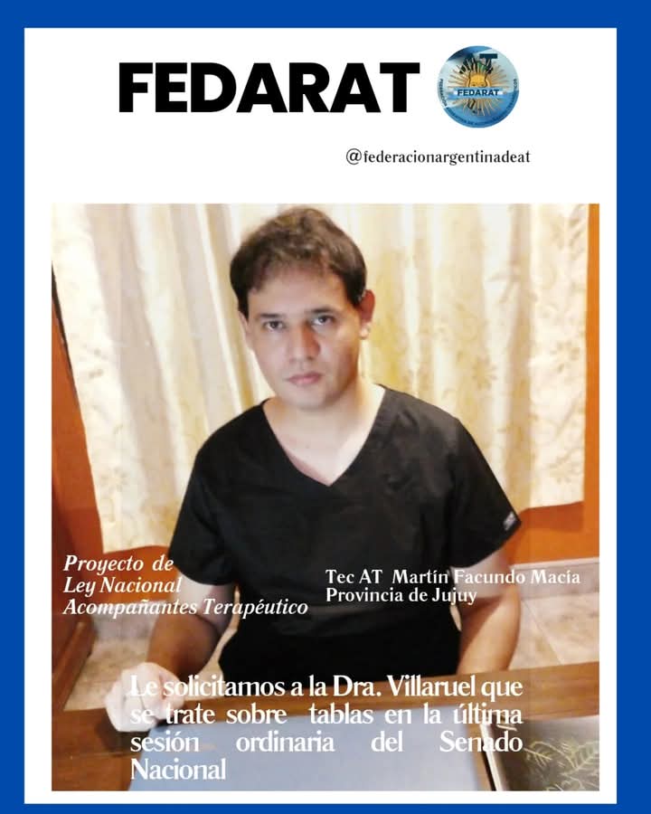 FEDARAT's tweet photo. Nuestra  lucha tiene caras y voces! Pedimos por el urgente tratamiento de nuestro proyecto de ley de ejercicio profesional de acompañantes terapéuticos 
@VickyVillarruel @SenadoArgentina @JMilei
#leynacionaldeat
#leyat https://t.co/9sjDEYckgM