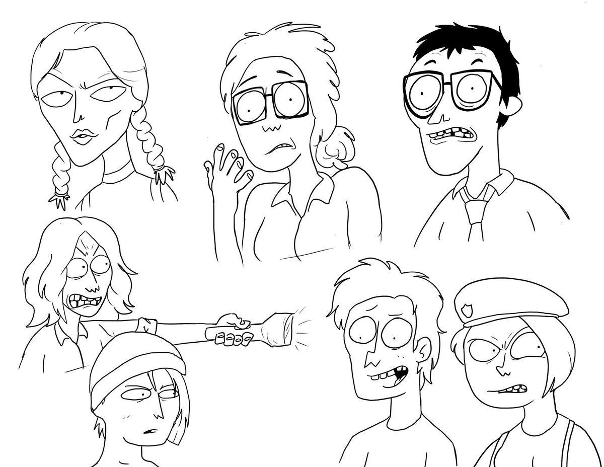 camwrusso's tweet photo. indulging myself in mild amounts of fan art for #DeadbyDaylight drew some of the survivors from memory https://t.co/SiEjM2SPrX