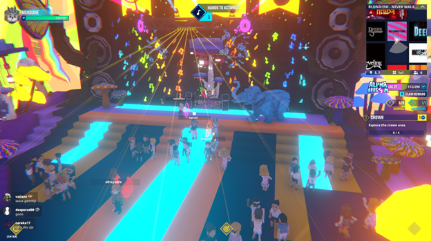 Dancing the night away at <a href="/blond_ish/">BLONDISH</a> Concert in Never Walk Alone <a href="/TheSandboxGame/">The Sandbox</a>. The beat goes on and on! 🎶💃 register-landings.sandbox.game/alphaseason4-s… #TheSandbox #AlphaSeason4 #AS4SocialChallenge