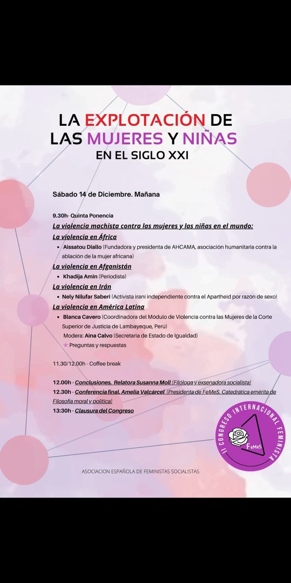En unos días...  este Congreso de FeMeS. Necesitamos potenciar nuestras ideas, actualizarlas, llevarlas a la práctica. Y no tenemos tiempo que perder.
#AgendaFeministaSiempre