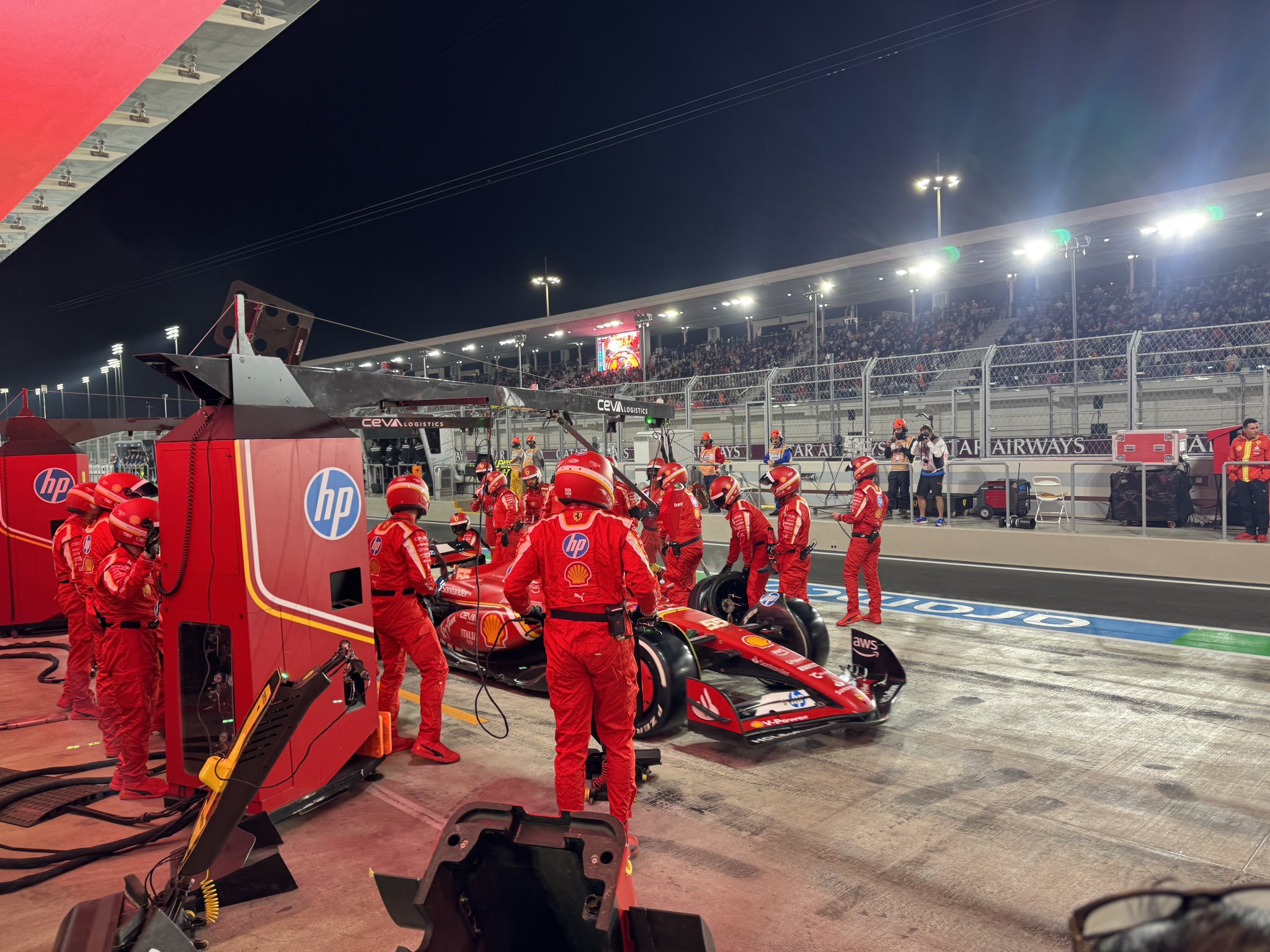 Carlos Sainz pit stop in Qatar Grand Prix