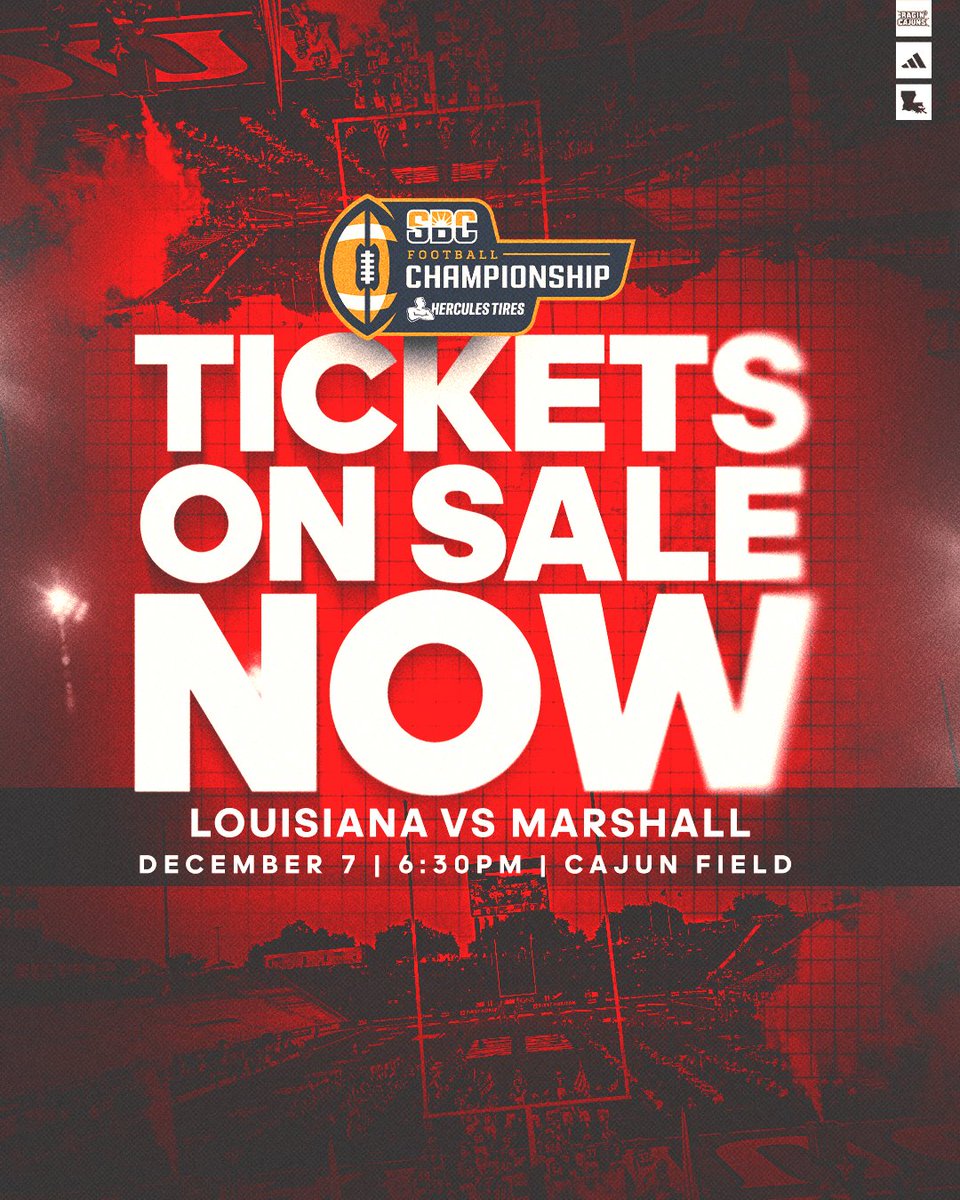 Championship Game Tickets are 𝗢𝗡 𝗦𝗔𝗟𝗘 𝗡𝗢𝗪!

For tickets, parking, tailgate, and RV ⤵️
🔗: ragincajuns.evenue.net/list/FBSG

#cULture | #GeauxCajuns