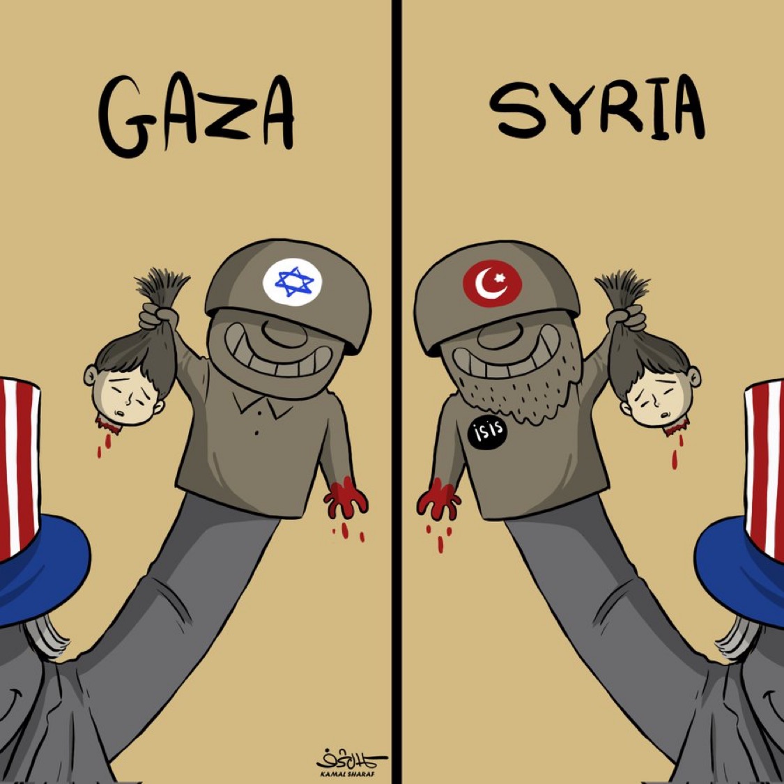 ❤️🇵🇸🇸🇾 I STAND WITH PALESTINE &amp; SYRIA!

Art by <a href="/kamalsharf/">kamal  sharaf كمال شرف</a>
