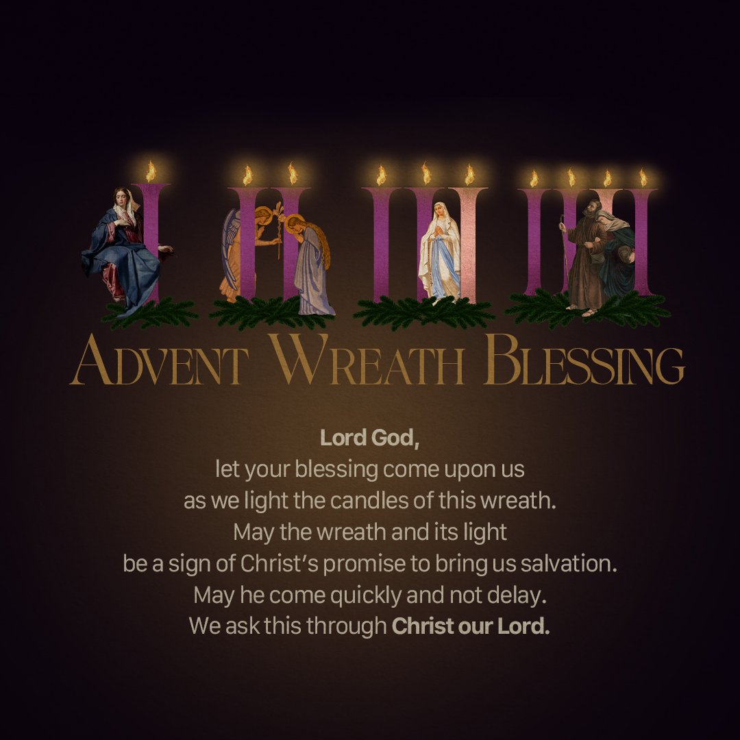 Invite Jesus on your #AdventPilgrimagewithMary with an Advent Wreath Blessing! 

Use 👉lacatholics.org/advent-wreath-… for the full blessing!