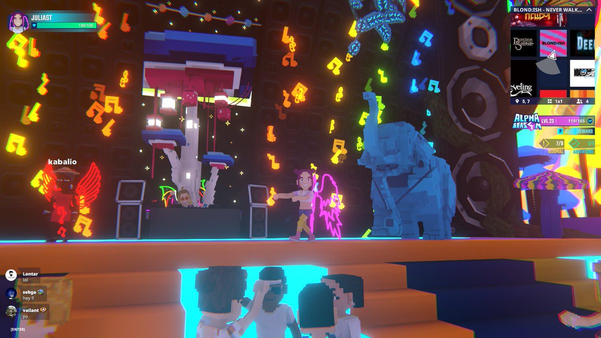 Dancing the night away at <a href="/blond_ish/">BLONDISH</a> Concert in Never Walk Alone <a href="/TheSandboxGame/">The Sandbox</a>. The beat goes on and on! 🎶💃 register-landings.sandbox.game/alphaseason4-s… #TheSandbox #AlphaSeason4 #AS4SocialChallenge