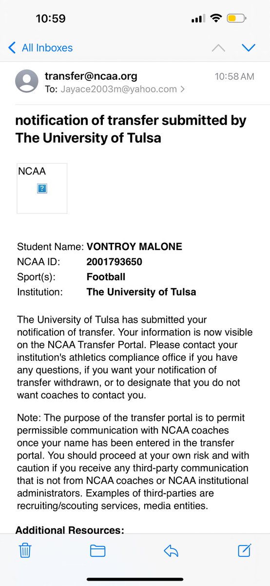 Officially in the transfer portal with 2 years of eligibility left Thank you TU 💙