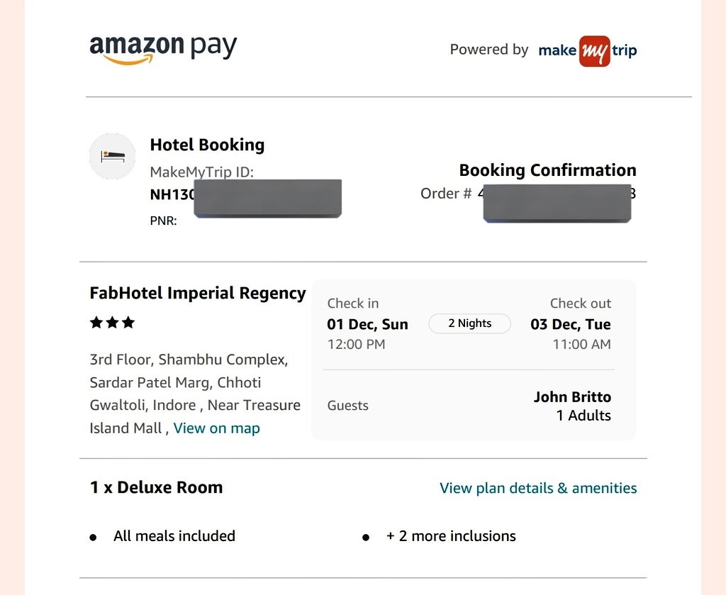 JonahBravo2's tweet photo. @FabHotels cheating the customers. I paid for a room with all three meals at Indore via @amazonIN but the hotel didn't get any notification regarding meals from @FabHotels agency. Booking was non refundable too. No use customer care service 7042424242 @makemytrip
@jagograhakjago https://t.co/iVdUAfMb5K