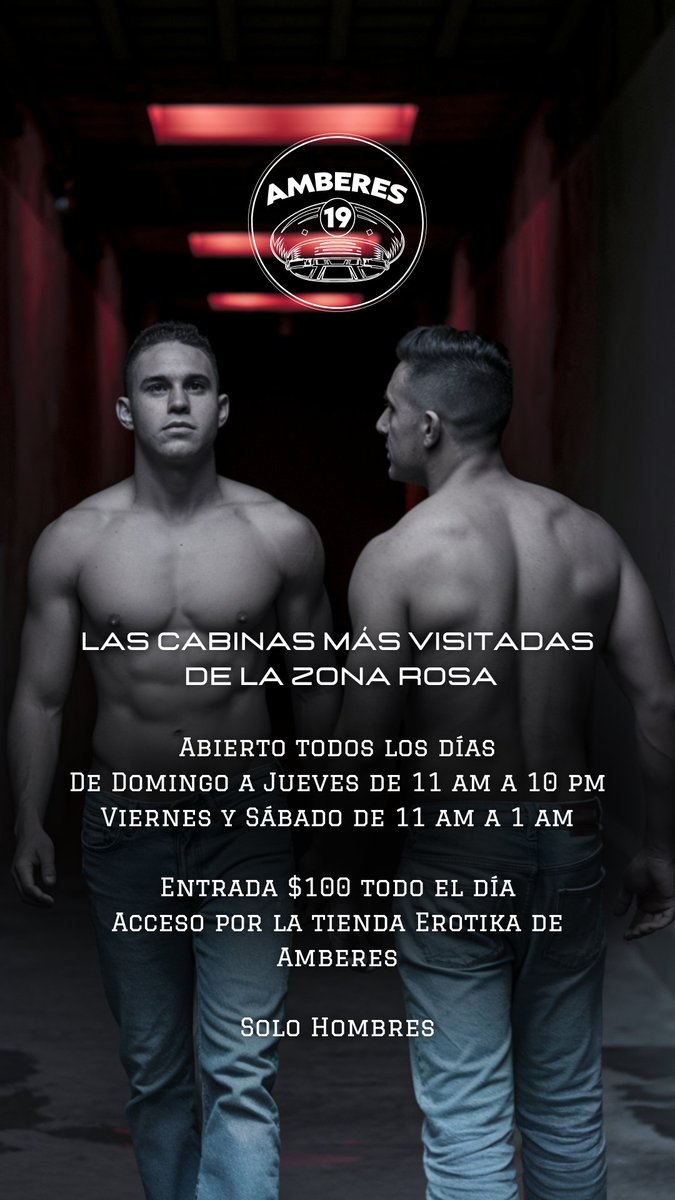 Amberes_19's tweet photo. ¡Hoy Domingo, ven a las cabinas de Amberes 19!
Hombres como tú, buscando lo mismo que tú. 😈

Abrimos de 11 AM a 10 PM.
Entrada: $100 todo el día.
Acceso por la tienda Erotika.

Solo para hombres mayores de edad. ¿Te atreves a descubrirlo? 🔞 https://t.co/TPH69f0C8W