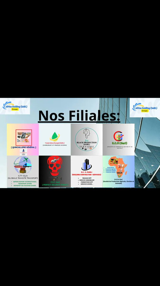 Bientôt le lancement de notre Géant Groupe composer de 8 Filiale en Côte d'Ivoire p