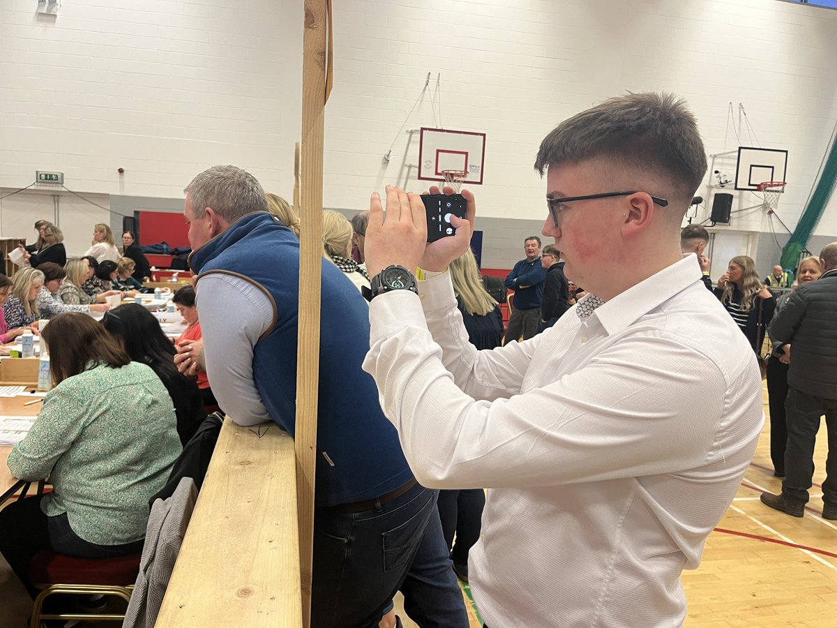 RTETippSouth's tweet photo. @KellysCall_ , a first year journalism student at UL, has been working with us over count weekend here in Thurles, and taking some great pics and videos of all the action https://t.co/V5mx8aLapi