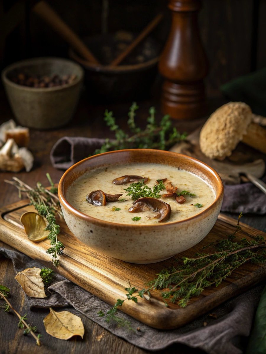 soupsalad24's tweet photo. Wild Mushroom Soup
Wild Mushroom Soup is earthy and comforting! Ingredients: 
1. Mixed wild mushrooms 2. Garlic 3. Cream 4. Thyme 5. Vegetable broth.
.
#icancookchallenge #recipes #food #salad #soup #delicious #vegetables #cooking #pasta #yummy #healthyfood #foodporn #cooking https://t.co/vcZHCA3goU