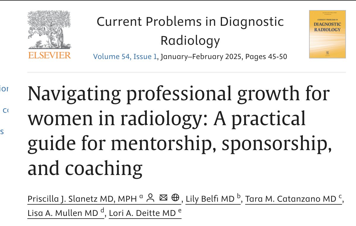 {All radiologists, but especially women, require mentors, sponsors, and coaches to varying degrees at different times in their personal and career development.}

How can we empower women in radiology to advance their careers? 🌟
Dive into this enlightening article, "Navigating