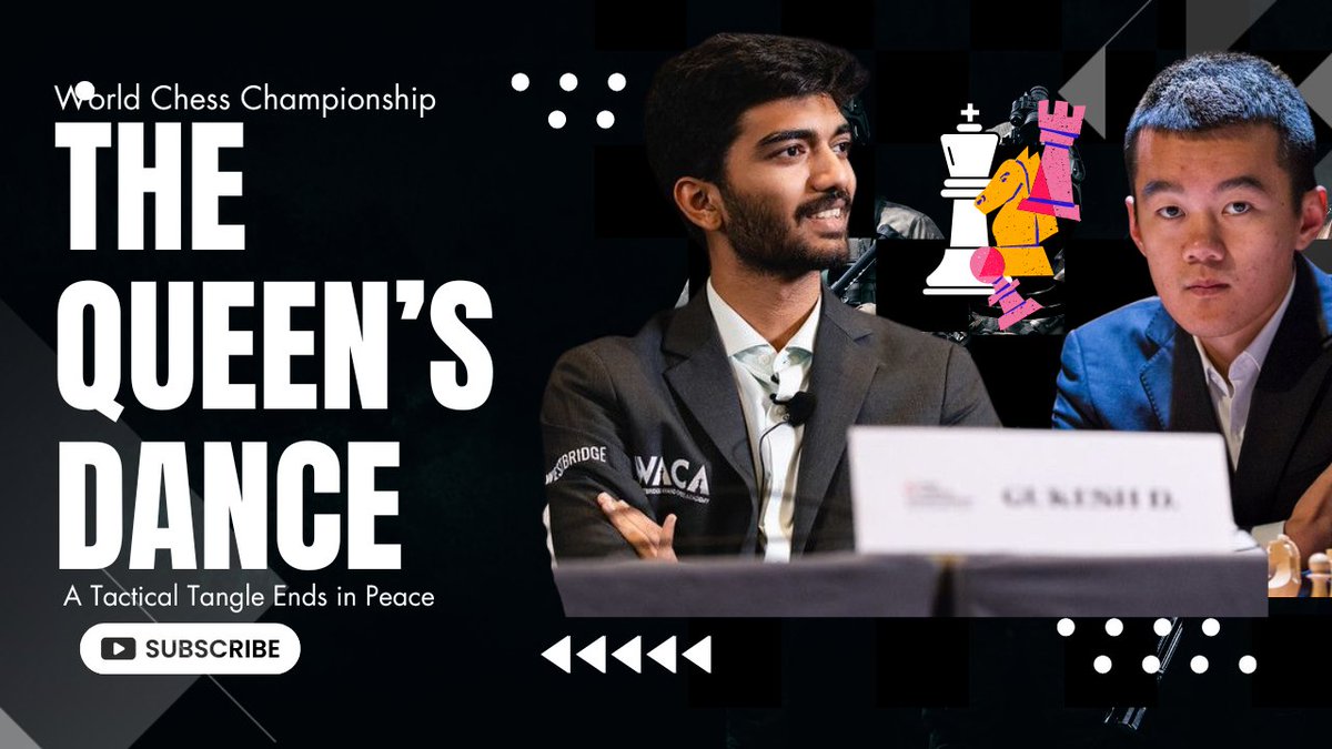Chess_for_Kids's tweet image. Game 6 – : A Strategic Tug-of-War That Ends in a Draw!
#Chess2024 #WorldChessChampionship #GukeshVsDing #ChessDrama