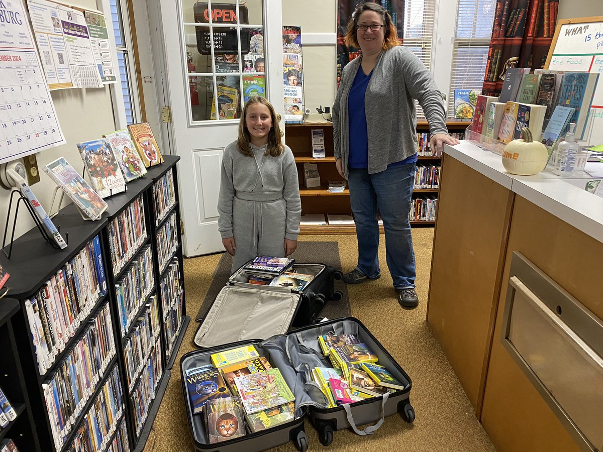 TalesClub's tweet photo. Got books that you’ve outgrown?  I usually put them in my Little Free Library, but this time I brought them back to Pennsylvania with me (two suitcases full) and donated them to the Blain Library. It’s a cute library that I enjoy visiting each year when I visit at Thanksgiving! https://t.co/ls9apGlA8D