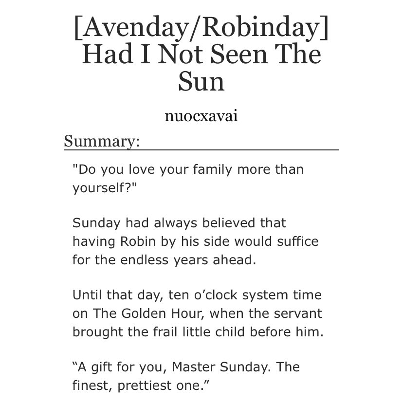 yoonwoniee's tweet photo. My first fanfiction of Avenday/Robinday on AO3. #avenday #sundayrobin #hsr 

https://t.co/NiH581u920 https://t.co/pckFShJSrM