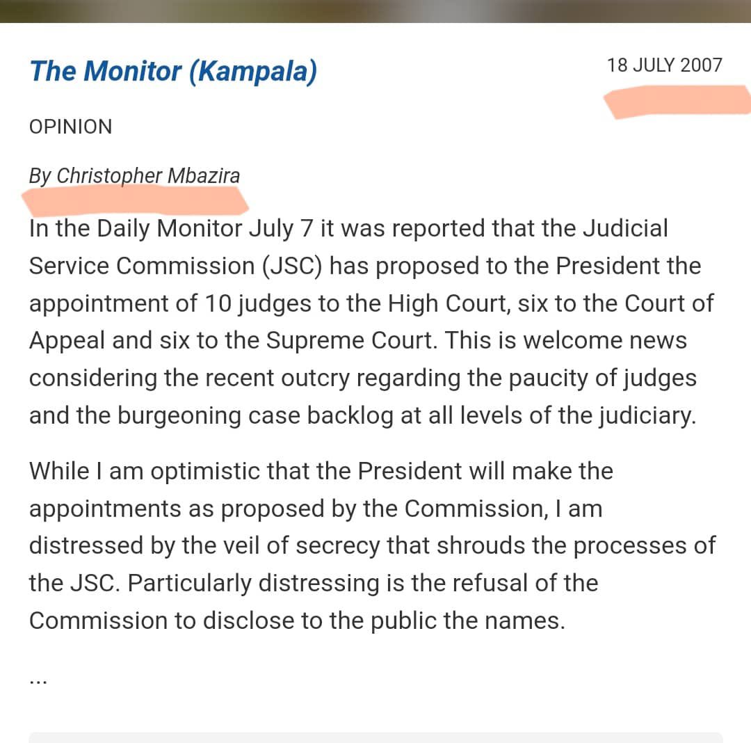 Learned friends,

VOTE people with a stellar track record. Prof. Christopher Mbazira has been consistent over the years.