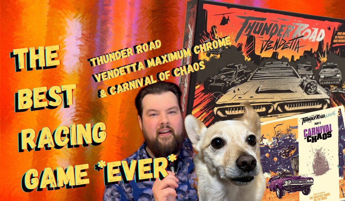 BoardGameAnimal's tweet image. Not really posting on here any longer but figured I’d share for the stragglers;

One of my favorite videos we’ve ever done; The Best Racing Game Ever: A Review of Thunder Road Maximum Chrome Edition &amp;amp; Carnival of Chaos from @RestorationGame 

youtu.be/QDq2JgAK21s?si…

#boardgames