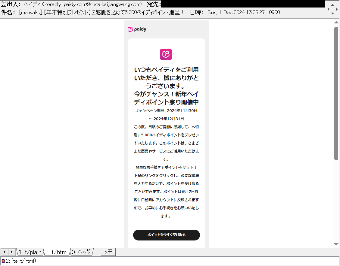 年末特別プレゼント】に感謝を込めて5,000ペイディポイント進呈！ 等の
