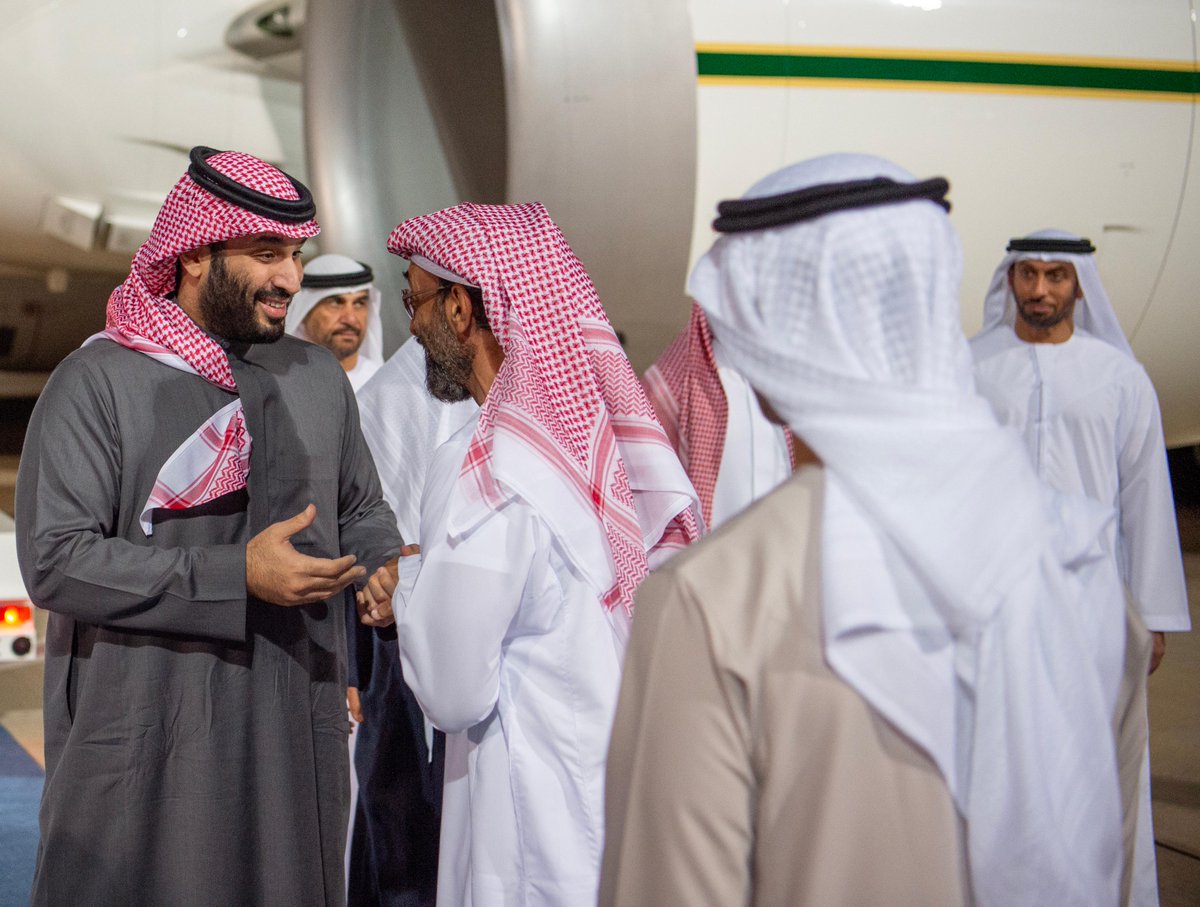 spagov's tweet photo. سمو #ولي_العهد يصل إلى دولة الإمارات العربية المتحدة في زيارة خاصة.
#واس https://t.co/nz5HvnTttK