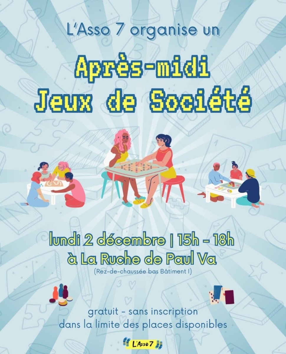 Rendez-vous demain de 15h à 18h pour remettre les couverts ! 🍴😋🎲🃏
#paulva #viedecampus #asso7 #paulvalery