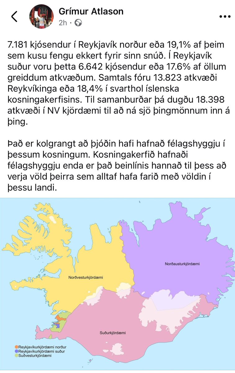 18,4% atkvæða í Reykjavík sem detta niður dauð, kannski kominn tími á að endurhugsa kerfið? #kosningar2024
