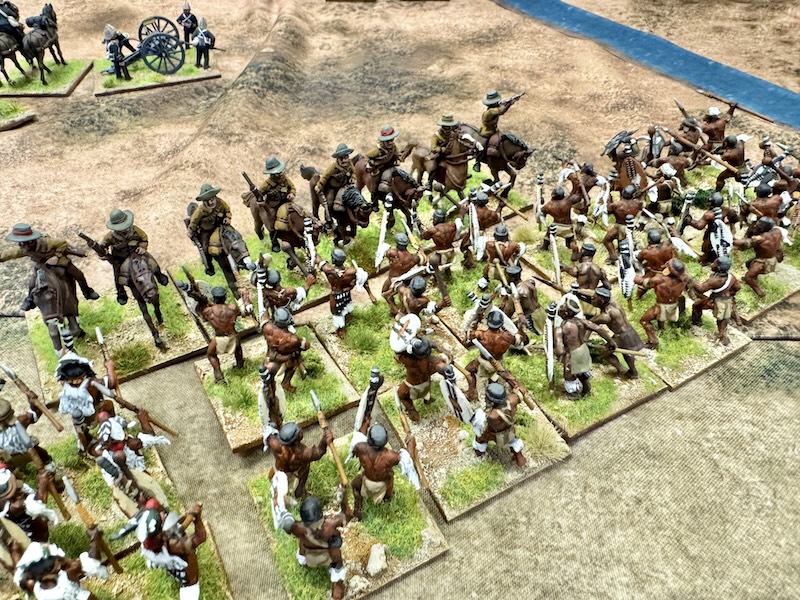 FriendsHaig's tweet image. Yesterday's game at the Friends of General Haig wargames club, was the Battle of Nyezane, 1879, part of the Anglo-Zulu war. More details here fogh.blog/2024/12/01/fog…