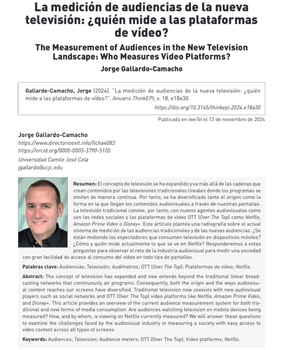 Jorge Gallardo-Camacho (@_jorgegallardo) on Twitter photo Nuevo artículo sobre los retos en la medición de audiencias en España 
thinkepi.scimagoepi.com/index.php/Thin… Nuevo artículo sobre los retos en la medición de audiencias en España 
thinkepi.scimagoepi.com/index.php/Thin…