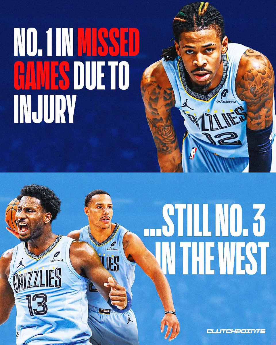 The Grizzlies are 1 game behind the 2nd seed in the Western Conference 👀

The West may be wild, but Memphis always seems to find ways to survive 🔥