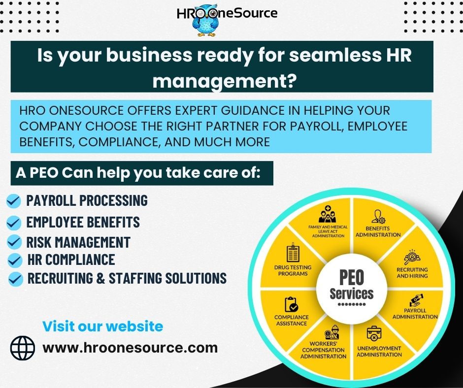 HROOneSource's tweet image. 🌟HRO OneSource offers expert guidance in helping your company choose the right partner for payroll, employee benefits, compliance, and much more! 
🔗 hroonesource.com

#PEOServices #BusinessSuccess #HRsolutions #WorkforceManagement #PayrollProcessing #EmployeeBenefits