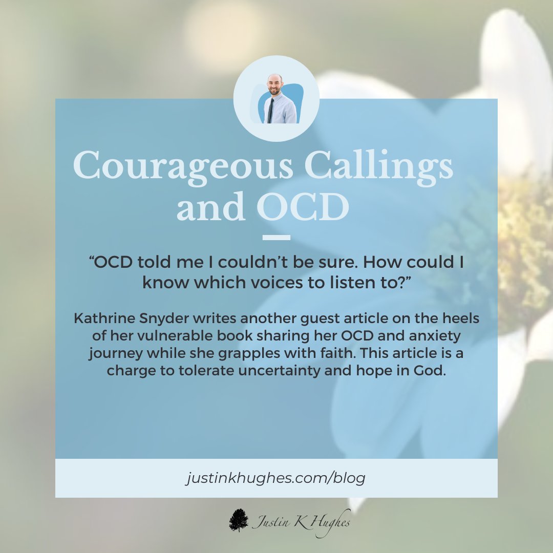 JustinHughesLPC's tweet photo. It takes courage to live well with OCD. New Guest article by Kathrine Snyder https://t.co/5GVzFoMneh
#ocd #anxiety #faith #uncertainty #doubt #hope #Christ #Christian #mentalhealth #scrupulosity #jesusandtherapy #faith #spirituality #religion https://t.co/hCkr2WBphz